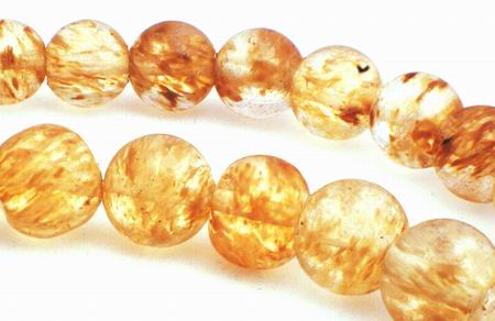 Natural Moss Quartz Bead Strand - 10mm