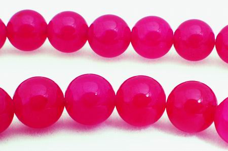 Warm Cranberry Jade Bead Strand - 8mm