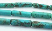 Spider Vein Blue Turquoise Tube Bead Strand