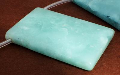 Large Aquamarine Tile Beads