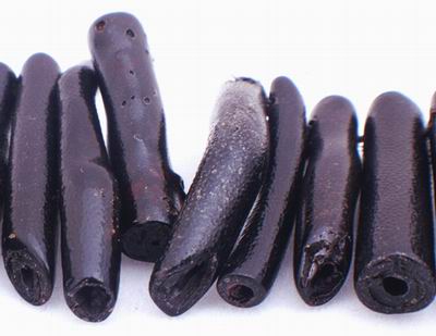 90 Unusual Black Coral Stick Beads