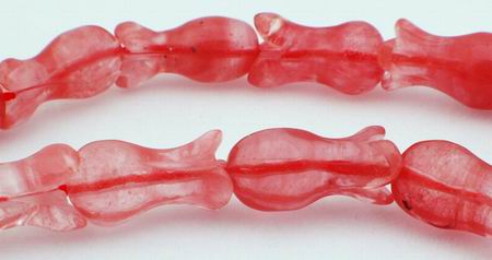 Silky Strawberry Quartz Tulip Beads