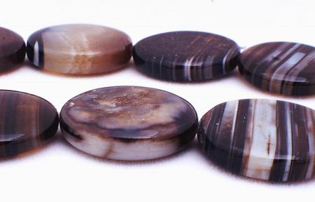 Black  Agate Coin Beads