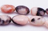 Gleaming Pink Zebra Jasper Oval Beads