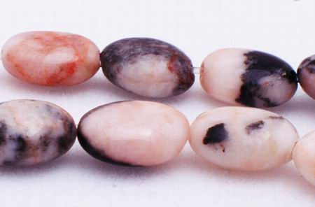 Gleaming Pink Zebra Jasper Oval Beads