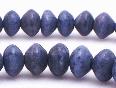 Unusual Blue Coral Sponge Rondell Beads