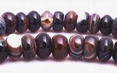80 Silky Black  Agate Rondelle Beads