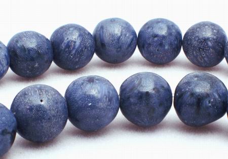 Unusual Blue Coral Sponge 8mm Beads