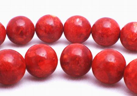 Lush Red Coral Sponge 10mm Beads