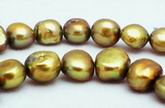 Large Gold Biwa Pearls - with a hint of Green