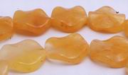 Yellow Topaz Wavy Coin Beads - Unusual!