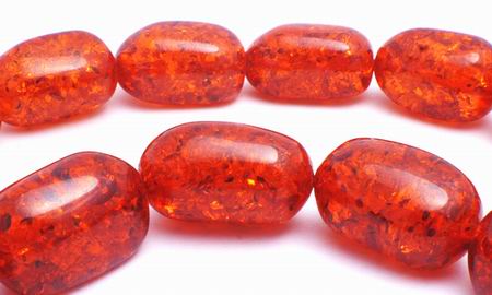 Large Brandy Amber Nugget Beads