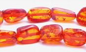 Brandy Amber Free Form Nugget Beads