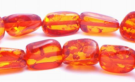 Brandy Amber Free Form Nugget Beads
