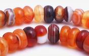 Striking Red Agate Rondelle Beads
