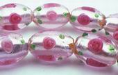Seductive Rosaline Pink Flower Lampwork Beads