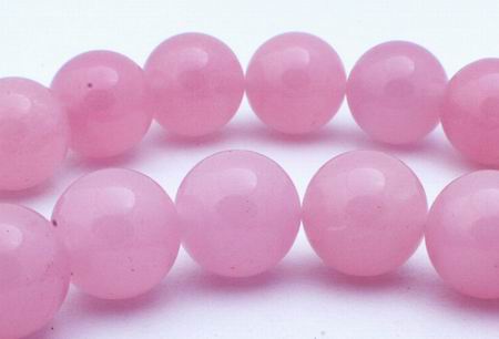 Large Soft Pink Jade Beads - 12mm