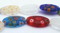 Beautiful Millefiori Oval Flower Beads