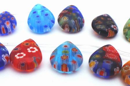 Beautiful Millefori Teardrop Beads - Colorful!