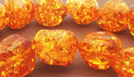 Golden Yellow  Amber Tumbled Nuggets