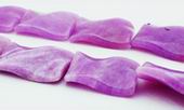 Wavy Lavender Jade Rectangle Beads