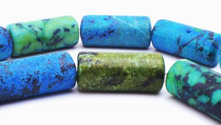Blue & Green Turquoise Tube Beads - Large 20mm