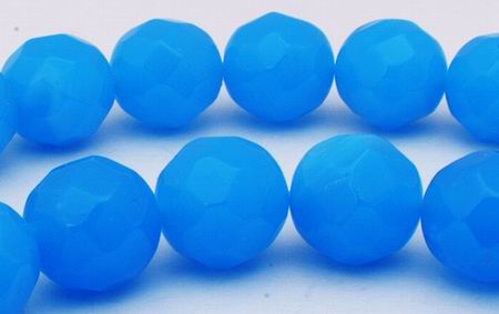 Faceted Blue Chalcedony Beads - Large 10mm