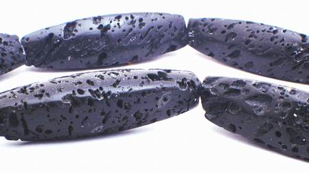 Towering Volcanic Lava Flat Column Beads