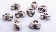 50 Dotted Octagon Bead Spacers - 925