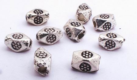 50 Dotted Octagon Bead Spacers - 925