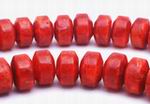 80 Ox Blood Red Coral Sponge Rondelle Beads