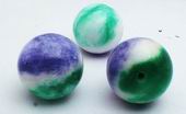 2 Huge 30mm Lavender & Green Jade Beads