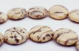 Tiger Feldspath Jasper Puff Button Beads