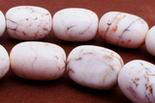 Snow White Turquoise Matrix Barrel Beads