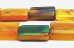 Polished Yellow & Green Agate Pillow Beads
