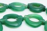 Green Carnelian Lantern Frame Beads - Unusual!