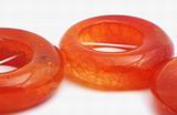 Two Huge Fire Agate Frame Bead