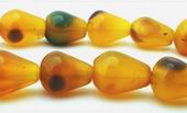 Vivid Yellow Agate Teardrop Beads