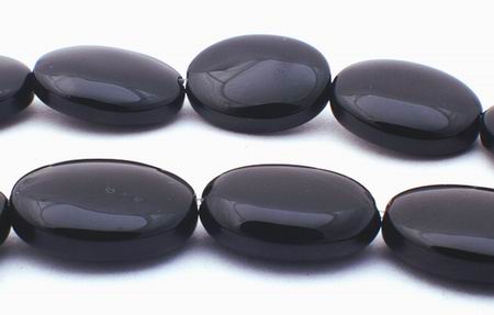 Haunting Black Onyx Puff Oval Beads