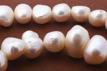 White Biwa Pearl Strand - 7mm x 6mm x 5mm