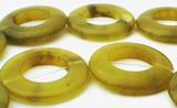 11 Huge Yellow-Green Taiwan Jade Frame Beads