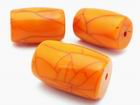 9 Enormous Amber Barrel Beads
