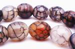 Web Agate Barrel Bead Strand - Unusual!