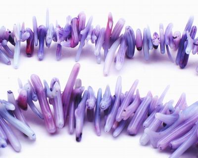 Unusual Lavender Coral Chip Beads