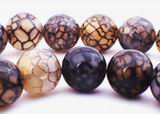 Large Spider Web Agate Bead Strand - 12mm