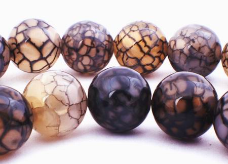 Large Spider Web Agate Bead Strand - 12mm