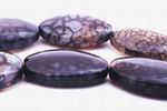 Web Agate Oval Bead Strand - Large 24mm