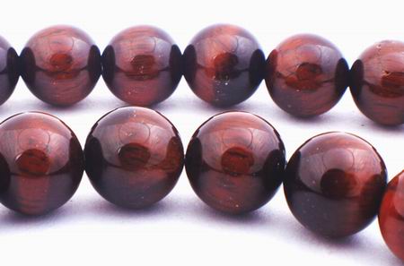 Unusual Red Tiger Eye Bead Strand