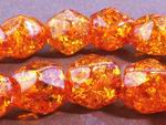 Faceted Golden Yellow Bicone Amber Bead Strand