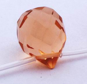 12 Light Tangerine Faceted Teardrop Glass Beads